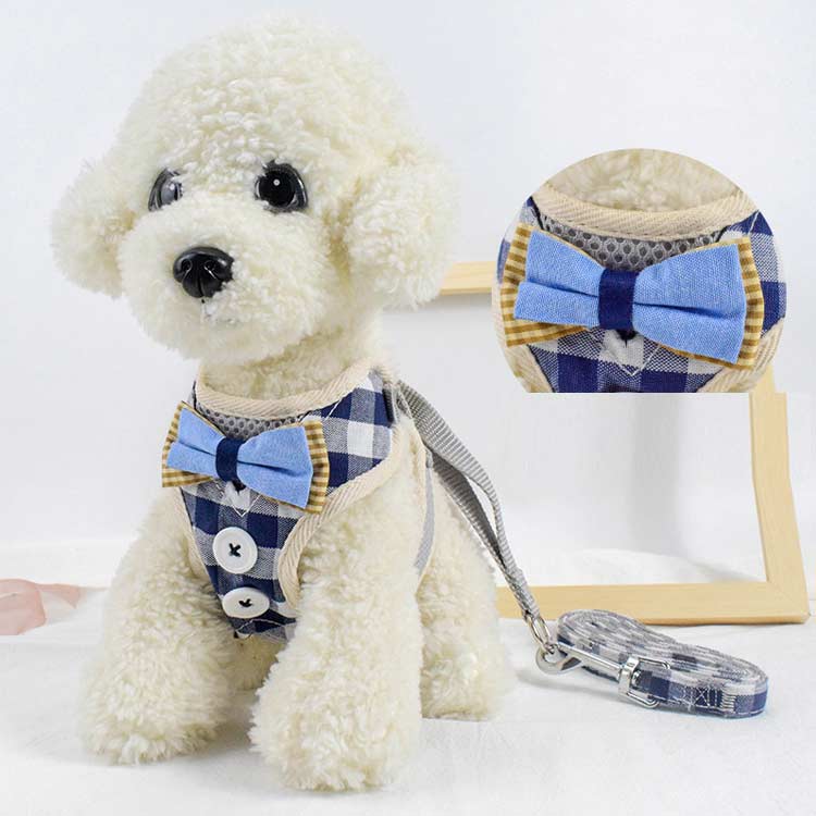 ワンちゃん用 送料無料 胴輪 120cm ２点セット ハーネスリードセット リード 犬用 お散歩グッズ ハーネス リード 胴輪 リーシュ チェック リボン 可愛い かわいい 愛犬グッズ 送料無料 ペッ