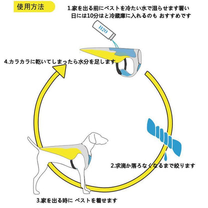 着脱簡単 通気 快適 夏 犬用 夏対策 冷感 ペット 大型犬 着せやすい 中型犬 接触冷感 小型犬 ひんやりベスト 犬の服 熱中症対策 猫用 クールベスト 暑さ対策