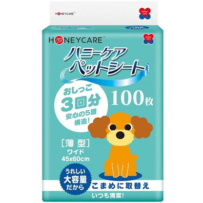 <a href="https://www.qoo10.jp/gmkt.inc/Search/brand.aspx?brandno=106989" target="_blank" class="title_brand" id="btn_brand" title="ユニフリー">ユニフリー</a>ハニーケア ペットシート 薄型 ワイドタイプ 100枚入