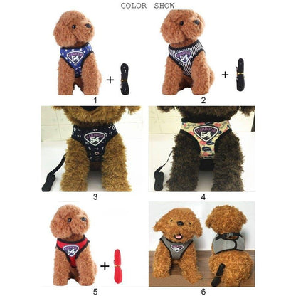 犬服リードハーネス２点セットペット用星柄ドッグウェアペットペットグッズ犬用品ドッグウェアシャツ
