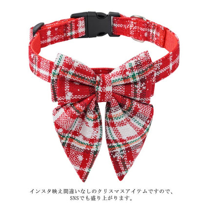 ペット 首輪 犬 首輪 クリスマス リボン 小型犬 中型犬 大型犬 S M L 猫用 犬用 お散歩 お出掛け かわいい おしゃれ ペット用品 可愛い SNS映え インスタ映え 写真撮影 首輪 赤 レッ