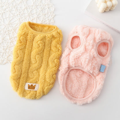 秋冬 ペットウェア のペット服犬の保温綿入れベストベストリバーシブルチョッキテディビーベア猫の服