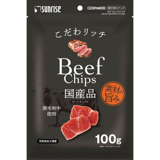 <a href="https://www.qoo10.jp/gmkt.inc/Search/brand.aspx?brandno=26472" target="_blank" class="title_brand" id="btn_brand" title="マルカン">マルカン</a>こだわリッチ ビーフチップス 100g
