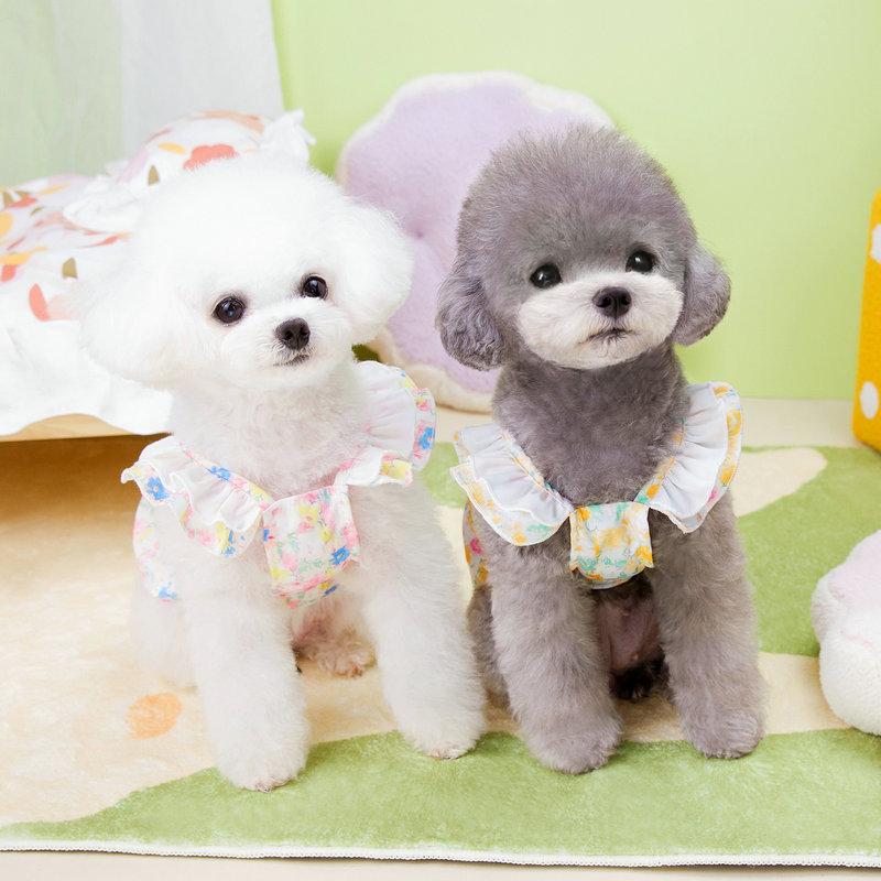 早い者勝ち 発売特典ペットウェアワンピースカン犬服ドッグウェア洋服袖なし花柄総柄お散歩お出かけおしゃれかわいい犬いぬペット服