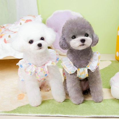 早い者勝ち 発売特典ペットウェアワンピースカン犬服ドッグウェア洋服袖なし花柄総柄お散歩お出かけおしゃれかわいい犬いぬペット服