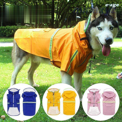 犬 レインコート レインポンチョ カッパ レイングッズ ペット用品 ペット服 犬用 フード付き 防水加工 防風 大型犬用 中型犬 着せやすい かわいい ペット雨具