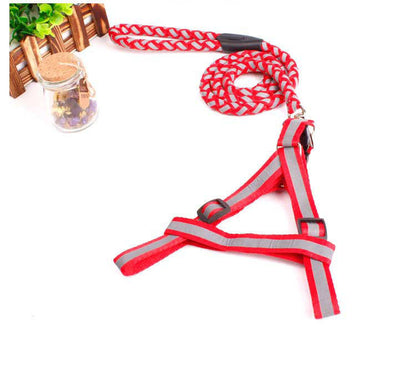 リードハーネス 2点セット プチプラ お得 犬用品 ペットグッズ 反射材 ハーネス リード 長さ約120cm 小型犬 中型犬 大型犬 首輪