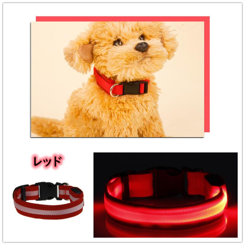 犬 首輪 光る LED キラキラ 光るバンド S/M/L 首バンド 夜間 散歩 夜 ペット リード ジョギング ウォーキング きらきらバンド 安全ライト 防止 点滅 ライト ins