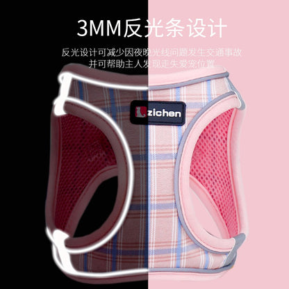 簡単装着 シンプル リーシュ ペット用品 お出かけ 軽量 犬 犬用 おしゃれ リード 猫用 お散歩 ハーネスリードセット ハーネス 46 2点セット 中型犬 胴輪 ペットハーネス ネコ用ハーネス 犬用
