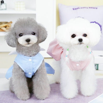 キャンペーンペット服 犬服 ワンピース スカート 姫様 可愛い 天使の羽 袖なし ドレス 犬の服 Tシャツ 春夏用 柔らかい 綿製 ペットウェア ドッグウェア 犬猫洋服 ファッション 小型犬 中型犬
