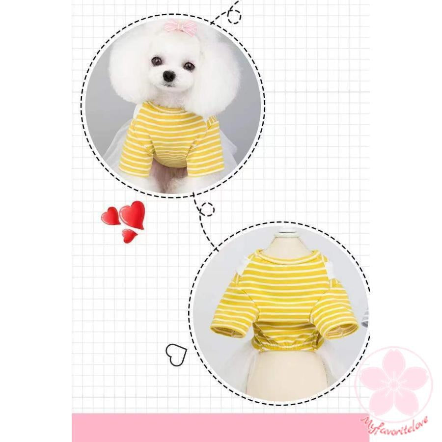 新品 大人気 ペット 服 安い 犬 春 夏 秋 ボーダー ワンピース フリル かわいい 可愛い ハイブランド 猫 ドッグウェア