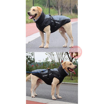 防風 ウェア ハーネス 大型犬 防水 反射 防寒 中型犬 ベスト 一体型 ジャケット 犬 服 暖かジャケット ペット