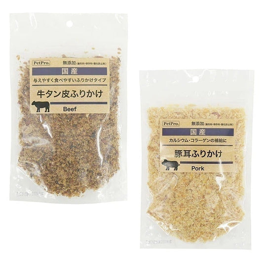 <a href="https://www.qoo10.jp/gmkt.inc/Search/brand.aspx?brandno=112304" target="_blank" class="title_brand" id="btn_brand" title="ペットプロ">ペットプロ</a>犬用 おやつ 国産 2種類 選べる 牛タン 豚耳 ふりかけ 85ｇ 無添加 トッピング 餌 ドッグフード 愛犬用 動物 フード ペット 日本産 メール便発送/PP国産おやつ