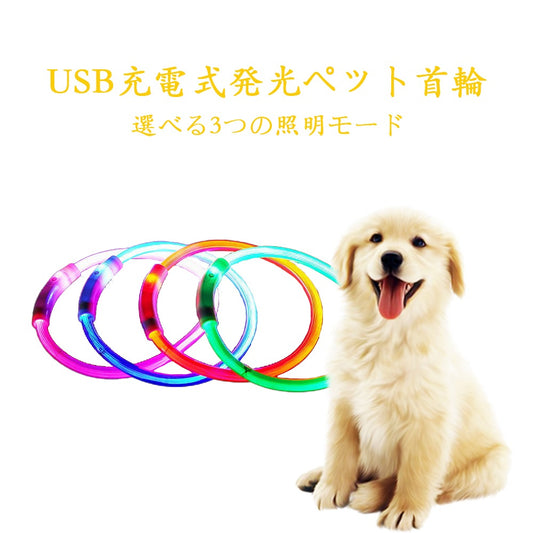 LEDペット発光首輪 ペットサークル USB充電コイル 夜間の犬の散歩専用 全身犬の首輪 犬の帯 ペット用品