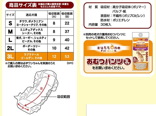 <a href="https://www.qoo10.jp/gmkt.inc/Search/brand.aspx?brandno=66334" target="_blank" class="title_brand" id="btn_brand" title="ペティオ">ペティオ</a>zuttone ずっとね 老犬介護用 おむつパッドK 3L シーツ おむつパンツ 老犬介護用おむつ