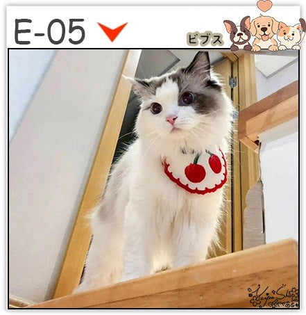 【3+1枚 / 5+2枚】超人気のインスタイルフラワービブ猫唾液タオル純粋な手作り犬用ビブペット織りネックスカーフ