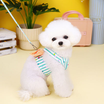 ペットの胸の牽引紐の犬の背もたれの蝶結びの胸のバックの猫の日韓の小型犬のペットの服装 メガ割ワンピースパンツトートバッグ