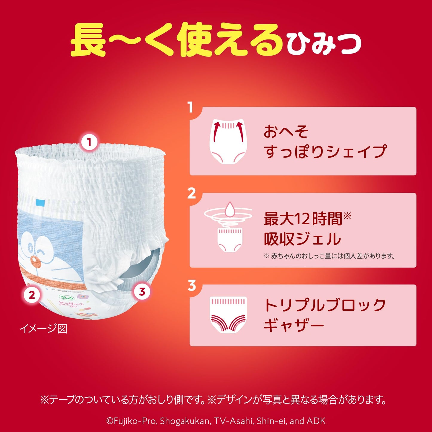 【パンツ ビッグサイズ】マミーポコパンツ ドラえもん オムツ (12~22kg)136枚(34枚×4) [ケース品] 【Amazon.co.jp限定】