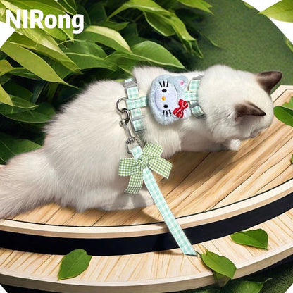 メガ割日系かわいい蝶ネクタイ猫牽引ロープウサギ首輪猫チェーン工字型散歩ロープは外出を調節できる914