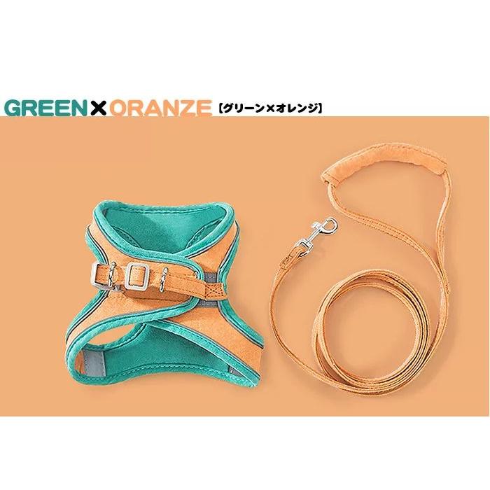 新商品プロモーション，数量限定 犬 猫 ハーネス リード付 カラフル ツートン ウェアハーネス ペット 服 胴輪 キャット ドッグ犬 猫