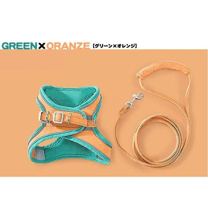 新商品プロモーション，数量限定 犬 猫 ハーネス リード付 カラフル ツートン ウェアハーネス ペット 服 胴輪 キャット ドッグ犬 猫