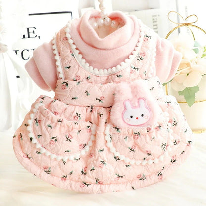 2色XS-XLあたたまることスエード入り厚手タイプ犬の服かわいい猫の新生ミルク犬のミルク猫のプリンセスワンピース子犬マシュマロ小型犬ペットテディ服キャミソール甘い猫犬服CXDZ63