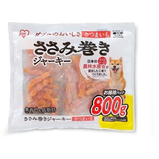 <a href="https://www.qoo10.jp/gmkt.inc/Search/brand.aspx?brandno=49458" target="_blank" class="title_brand" id="btn_brand" title="アイリスオーヤマ">アイリスオーヤマ</a>P-IJ-PN800800g [ささみ巻きジャーキーさつまいも800g] メーカー直送