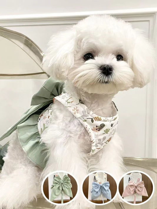 犬の三用牽引ロープの蝶結びの半分のベスト式の屋外の胸の紐は熊のテディのペット用より大きいです