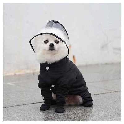 中型犬 ペット用品 犬 着せやすい ペット 中小型犬 ドッグウェア 防水 雨具 4脚カバー 軽量 つなぎ お出かけ 雨の日 レインコート プードル
