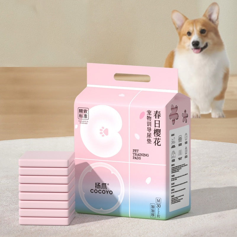 <a href="https://www.qoo10.jp/gmkt.inc/Search/brand.aspx?brandno=109151" target="_blank" class="title_brand" id="btn_brand" title="Honeycare">Honeycare</a>ペットシーツ サクラ柄入り ペットシート厚型　サイズ選択可 レギュラー ワイド スーパーワイド 256枚 128枚 64枚 まとめ買い サクラの香り付き 犬 猫 ペット用品