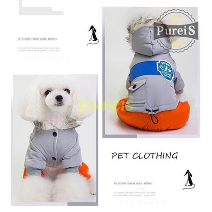 大人気 上品 犬服 ペット服 ペット用品 秋冬中綿ダウンジャケット 防寒 もこもこ あったか つなぎ ロンパース オーバーオール 前開き 小型犬 ペット用 お出掛け お散歩