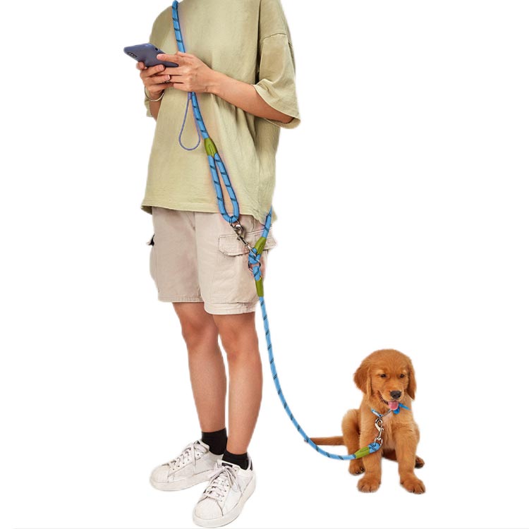 工ガ割-ハンズフリー反射付き肩かけリード！ショルダーリード 犬 リード 大型犬 迷子防止 小型犬 脱走防止 中型犬 反射 カラフル 肩掛けリード ハンズフリー反射付き肩かけリード！ショルダーリード 安