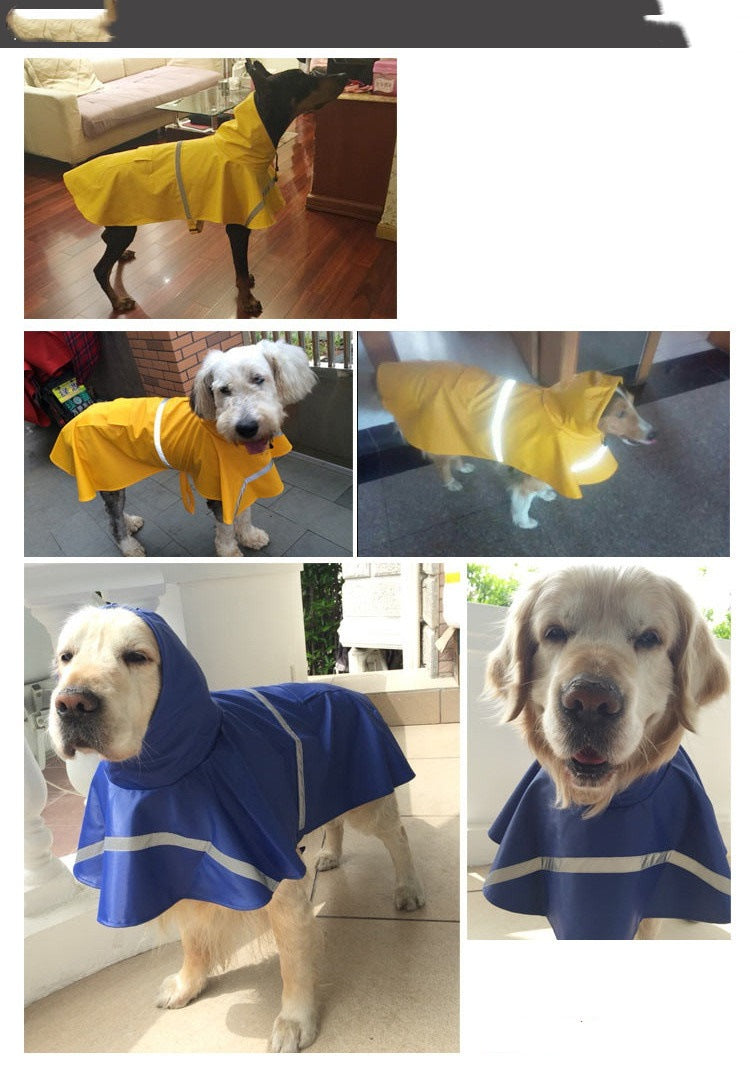 ペット レインコート 犬用 雨具 防水 ポンチョ 小型犬 ペットウェア かわいい 雨天対策 ポケット反射テープ付き 中型犬 大型犬 梅雨 散歩 雨具