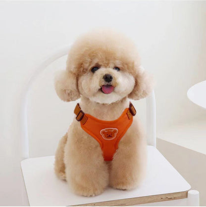 犬牽引ロープベスト小型ドッグラン熊テディ比熊通気ストラップ子犬チェーン調節