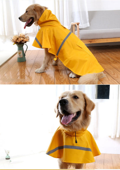 ペット レインコート 犬用 雨具 防水 ポンチョ 小型犬 ペットウェア かわいい 雨天対策 ポケット反射テープ付き 中型犬 大型犬 梅雨 散歩 雨具