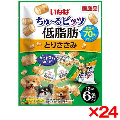 <a href="https://www.qoo10.jp/gmkt.inc/Search/brand.aspx?brandno=77771" target="_blank" class="title_brand" id="btn_brand" title="いなばペットフード">いなばペットフード</a>24個セット ちゅ～るビッツ 低脂肪 とりささみ 12g×6袋