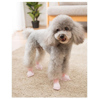 ペット用品 犬の靴 ドッグシューズ 靴下 1セット4個入り 肉球保護 滑り止め 履かせやすい 散歩 ソフト ブーツ 履物 犬靴下 ブーティ