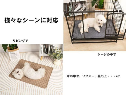 沸騰新柄追加 ペットシーツ 丸ごと洗える 2枚セット トイレシート 超吸収 速乾 繰り返し使える 犬 滑り止め ワイド 消臭 下敷き マット 漏れ防止(ベージュ L：70cm100cmquma