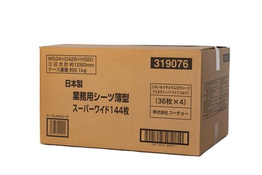 コーチョー 日本製 業務用ペットシーツ 薄型 ペット用 スーパーワイド 144枚入 (36枚入り×4袋)