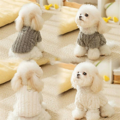 ペット服猫ビション小型犬ポメラニアンテディ子犬犬秋冬肥厚リードバックル付きロングぬいぐるみ服犬 服 犬 犬の服 犬 洋服 犬の服夏 犬洋服