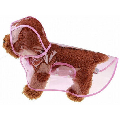 ペットファッション 犬用レインコート レインポンチョ ポンチョ型 ドッグウェア 雨具 カッパ レインウェア スケルトン 半透明 パーカー 帽子付き
