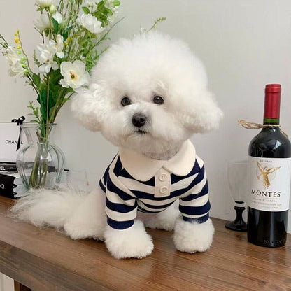 ペット服 ボーダーポロシャツ 小型犬の服 テディ ビションフリーゼ ポメラニアン 猫 小型犬＆中型犬 犬 服 犬の服 犬 洋服 犬の服夏 犬洋服