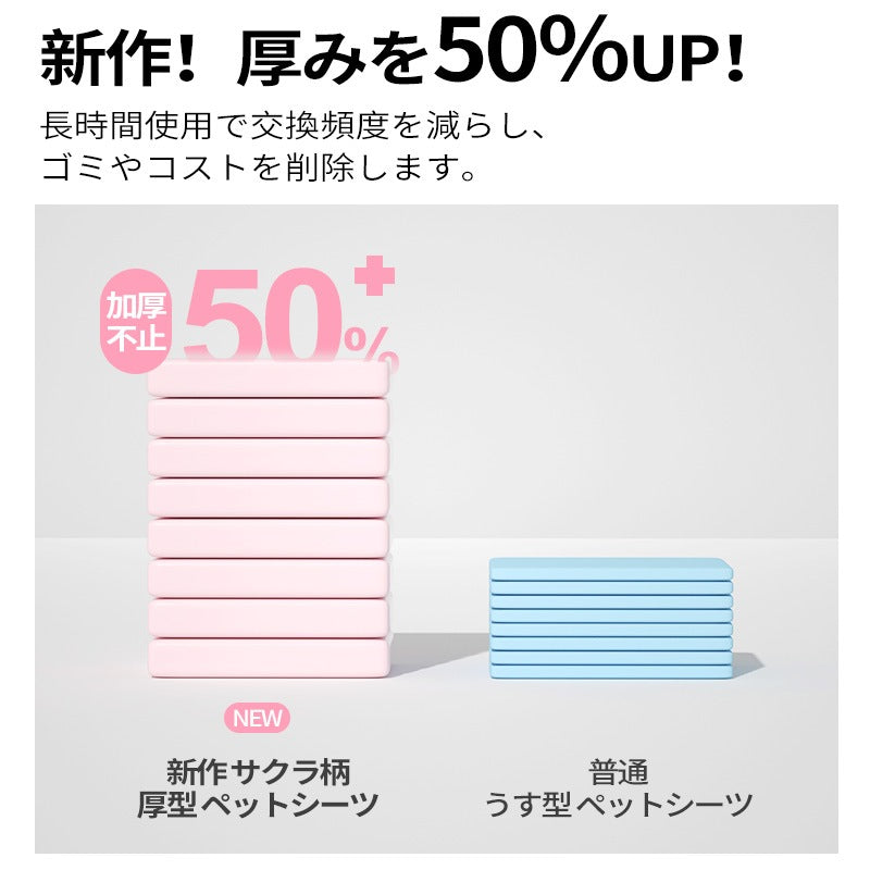<a href="https://www.qoo10.jp/gmkt.inc/Search/brand.aspx?brandno=109151" target="_blank" class="title_brand" id="btn_brand" title="Honeycare">Honeycare</a>ペットシーツ サクラ柄入り ペットシート厚型　サイズ選択可 レギュラー ワイド スーパーワイド 256枚 128枚 64枚 まとめ買い サクラの香り付き 犬 猫 ペット用品