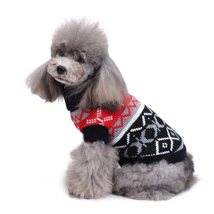 2023年新作入荷　ペット服 犬　服　Tシャツ ドッグウェアペットの服セーターハイネック犬の服セータークリスマス雪花の犬のセーター秋冬