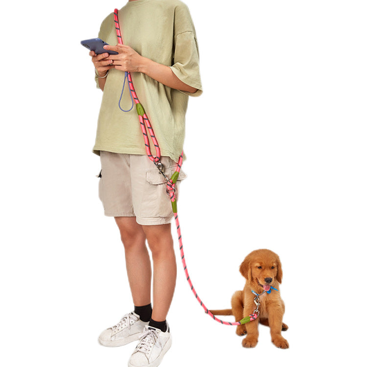 ハーネス リード ショルダーリード お出かけ 犬 ハンドフリー 胴輪 斜め掛け 迷子防止 脱走防止 大型犬 中型犬 リード 多機能 犬用 反射 安全 多機能リード ペット 小型犬 リード 散歩 肩掛け