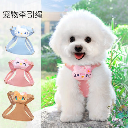 おしゃれ 犬用 ペット用品 ネコ用ハーネス 犬用ハーネス 86 お散歩 簡単装着 ハーネスリードセット 猫用 2点セット 犬 小型犬 中型犬 リーシュ 胴輪 ハーネス お出かけ リード ペットハーネス
