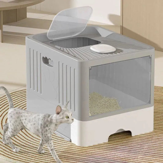 メガ割完全に密閉された引き出し式の猫用トイレ 猫用品1246