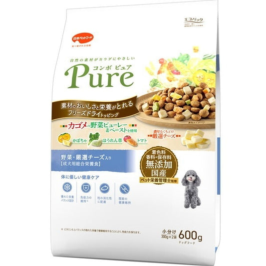 日本ペットフード コンボ ピュア ドッグ 野菜厳選チーズ入り 600g