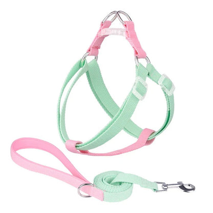 コントラストカラー ペットリーシュ マカロン カラーマッチング ペットチェストストラップ 防爆 赤 犬 リーシュ ヒート ペット