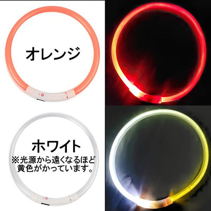 首輪 犬 おしゃれ 小型犬 中型犬 大型犬 光る首輪 犬用 LED ライト USB充電式